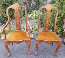 2 db.  intarziás Chippendale szék