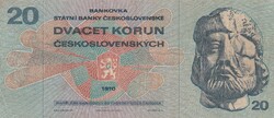 20  Korona  1970  Csehszlovákia  A képen látható állapotban