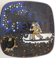 Arabia finn dísztányér a Kalevala jelenetével - Raija Uosikkinen design, 1978