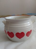 Gránit porcelán szívecskés kétfüles tál!