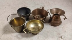 Bronz réz edény miniatűrök 631