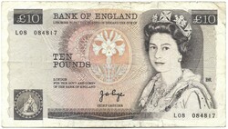 10 font pound pounds 1975-80 Anglia J.B. Page Erzsébet királynő