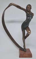 Czobor Sándor "Lány szalaggal" c. bronzszobor eredetiségigazolással