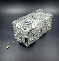 Art Deco stílusú üveg falilámpa húzókapcsolóval
