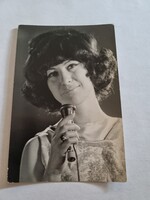 PÁLFFY ZSUZSA - Rengeteg bajom van veled… fekete-fehér régi dalszöveges fotólap Keleti Éva fotó