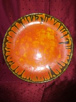 Mihály Béla - Nagyméretű (29 cm) "Szikrázó narancs" szignózott falitál