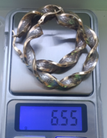 Új sárga-fehér arany 14 k. fülbevaló 6,55 gr.átmérő 4 cm  vastagság 7 mm,0,7 cm