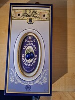 Ritka Hollóházi Szatmári Szilvapálinka díszkulacs szett – retro hungarikum, kupicákkal