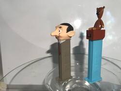 MR. BEAN + TEDDY - PEZ CUKORTARTÓ  - 13 x 3 cm  - 10 x  3 cm - HIBÁTLAN
