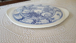 Régi,delfti kék mintás porcelán tortatál,kínáló