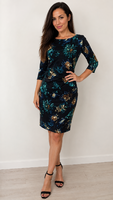 CC Petite elegáns, alakformáló virágmintás ceruzaruha – UK 10 / EU 36-38