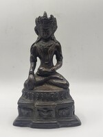 Nehéz Indiai Bronz Istenség Szobor (17 cm)