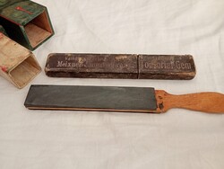Borbély borotva kés 06 - Meixner János - H. Klauber - Solingen - borotvaélező - dobozban egyben