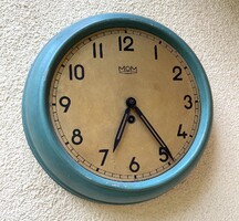 Régi nagy MOM várótermi vasúti állomás iskolai fali óra retro 28 cm retro industrial