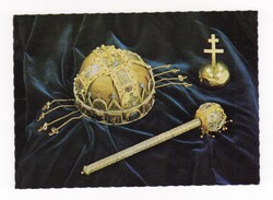 MAGYAR KORONÁZÁSI JELVÉNYEK - Korona, Jogar, Országalma, postatiszta képeslap,1978.