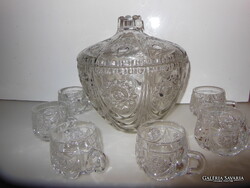BÓLÉS - 5 kg  - 7 db - ÓLOMKRISTÁLY KÉSZLET - 3,5 liter -1 cm vastag fal - 2 dl BÖGRÉK