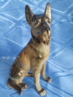 Antik Angol fajansz Sylvac németjuhász kutya figura - részletgazdag, nyitott szájú, fogás kivitel. 2