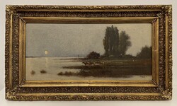 GUARANTEED ORIGINAL! Olgyay Ferenc (1872-1939) oil on canvas painting! Beautiful in person!