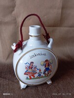 Drasche porcelán butykos / kulacs Szekszárd felirattal, kicsi 12 cm