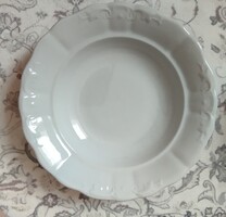 Zsolnay fehér inda mintás pajzspecsétes mély tányér 24 cm