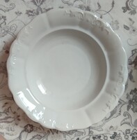 Zsolnay fehér inda mintás pajzspecsétes mély tányér 24 cm
