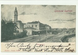 Győr-Moson-Sopron vármegye képeslapjai. Győr, Pályaudvar, 1898