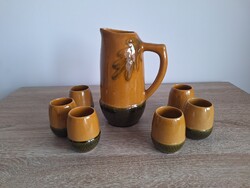 Retró / vintage makkos kancsó 6 pohárral