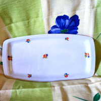 Retro Pécsi Porcelán pipacsos búzavirágos szendvicses tálca (37 x 19 cm)
