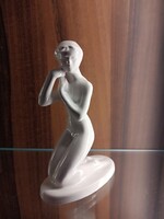 Royal Dux térdeplő női akt ? Màzrepedt./ Porcelán