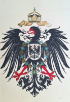 German Empire Eagle Coat of Arms, 1880s - contemporary painting, history, heraldry, Veronika Nyírő