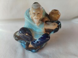 Kínai halász, kerámia figura - "Mudman