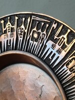 Copper art wall plate with modern plasticine pattern