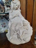 Art Deco Capodimonte Giuseppe Armani 1983 Florence Mária Jászolba Gyermekével Szobor. 22 cm.