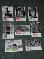 Képeslap,CM,bélyeg,alkalmi bélyegzés,8 db,Visegrád,Mátyás király palota,vár,múzeum sor ,1975-