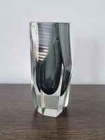 Sommerso / Mandruzzato cut crystal glass vase - Murano