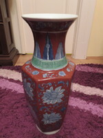 Terrakotta színű, 45 cm magas mediterrán stílusú padló váza, régebbi