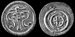 W 1633 Magyarország 1 denár ÉH # 59 II. Géza 1141-1162