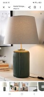 2db Asztali lámpa szürke-türkiz kerámia/szürke, 52 cm ,  Hibátlan,  2 db , lámpa ernyő