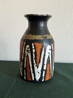 Gorka Lívia narancs-fehér kerámia váza 17 cm (C0118)
