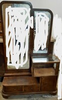 Art Deco tükrös fésülködő csont fogantyúval asztal