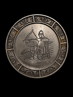 ⸻   Eredeti vintage norvég Konge Pewter eredeti (H.S.) ón dísztál – Viking motívummal