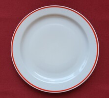 Zsolnay porcelán kistányér tányér piros csíkkal