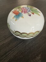 Herendi Gömb Alakú Bonbonier / Ékszertartó Dobozka- 8 x 7 cm - Jelezve - Hibátlan
