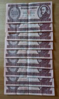 H sorozatú gyűjtői készlet - 9 db 1990-es 5000 Ft bankjegy – VF – egyben