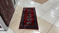 4473 PAKISZTÁNI YAMUD KÉZI GYAPJÚ PERZSA SZŐNYEG 45X100CM
