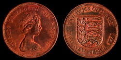 E 0449 Jersey 2 New Pence 1971 Elizabeth II