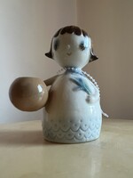 Aquincumi porcelán "Aquazur" angyalka figura - Ősz Szabó Antónia - 8,5 cm