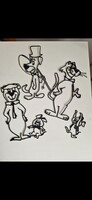 Retro Foxi Maxi, Maci Laci, Kandúr Bandi és az egerek Inci és Finci műanyag fali figurák