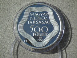 1989 XXV. Summer Olympic Games - 1992 Barcelona Silver 500 Forint PROOF (mirror strike) commemorative coin