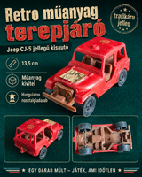 Retro Modell Sorozat 3 Jeep CJ-5 jellegű műanyag trafikáru kisautó, 1980-as évek, 13,5 cm